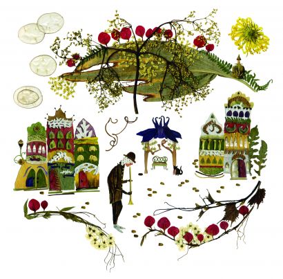 The Little Town of the Clarinetist  - a Digital Graphics and Cartoon Artowrk by Elżbieta Wodała